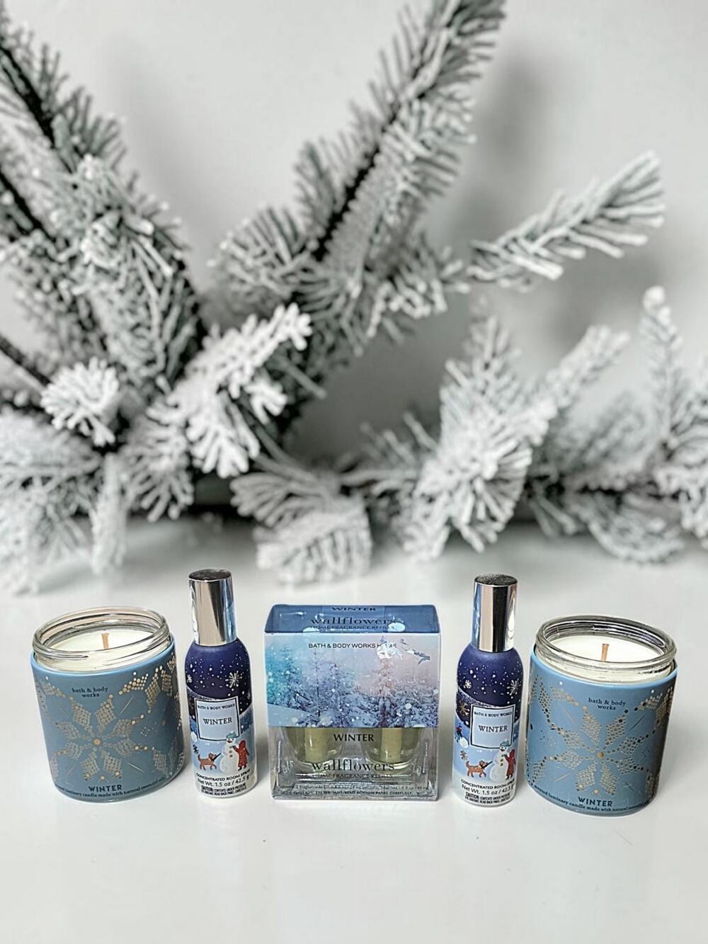 WINTER 6PC HOME FRAGRANCE SET BY BATH & BODY WORKS CANDLES, WALLFLOWERS, & SPRAY